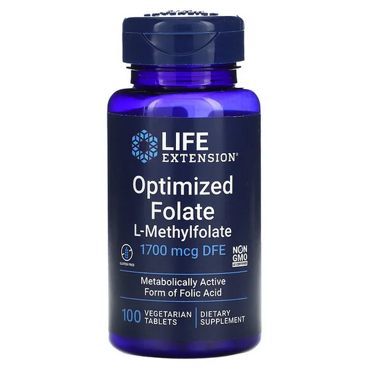 Folato optimizado L-metilfolato 1700 mcg DFE, 100 tabletas vegetarianas / Optimized Folate L-Methylfolate 1700 mcg DFE, 100 vegetarian tablets