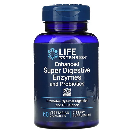 Enzimas súper digestivas mejoradas y probióticos (60 vcaps) / Enhanced Super Digestive Enzymes and Probiotics (60 vcaps)
