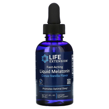 OFERTA 50% Melatonina de Acción Rapida Sabor Citricos y Vainilla, Liquida (2 fl oz/59ml), Life Extension
