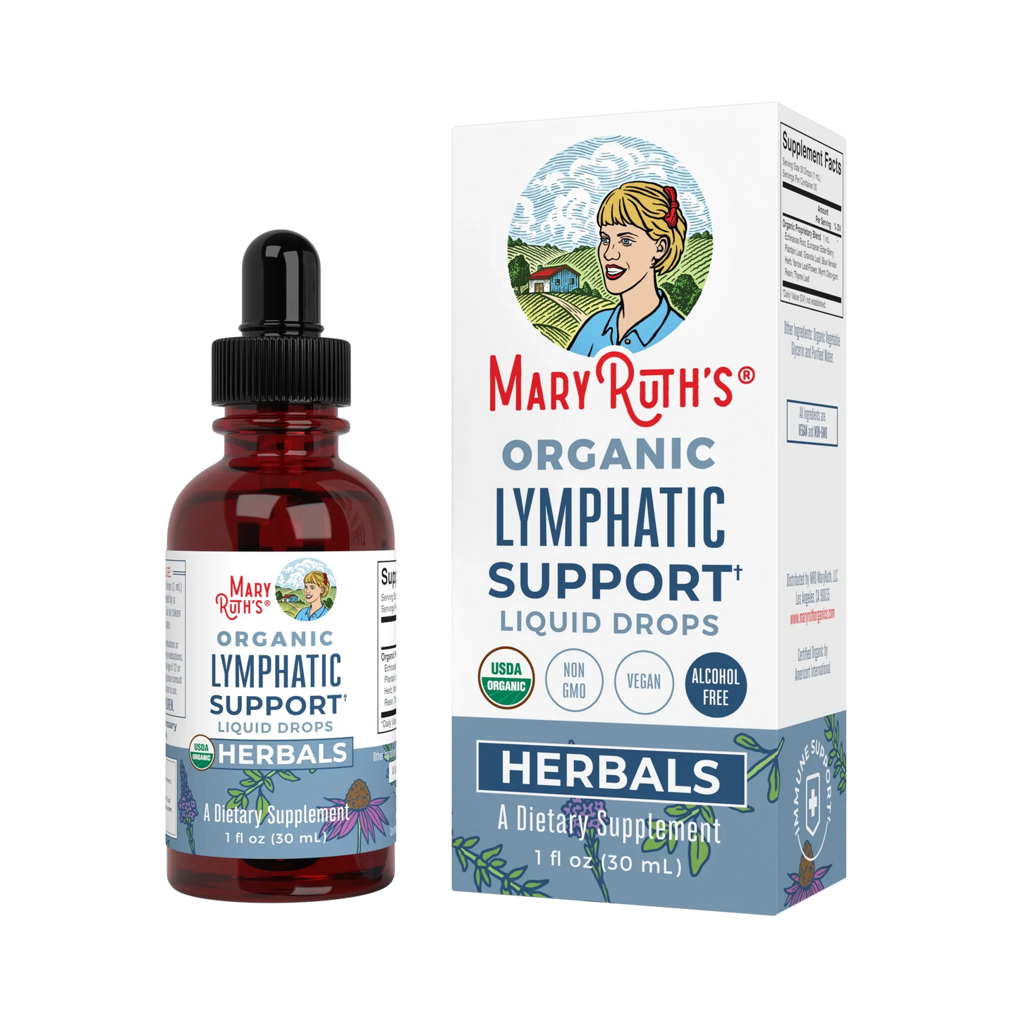 Mezcla de hierbas de apoyo linfático orgánico (30ml) / Lymphatic Cleanse Drops, (1oz)
