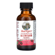 Multivitamínico Líquido Matutino, Frambuesa. 1oz (30 ml) Paquete de 4 pzas , Mary Ruth´s