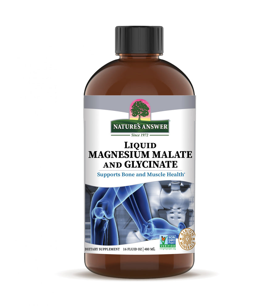 Líquido de Glicinato y Malate de Magnesio (16 fl oz/480 ml), Nature's Answer