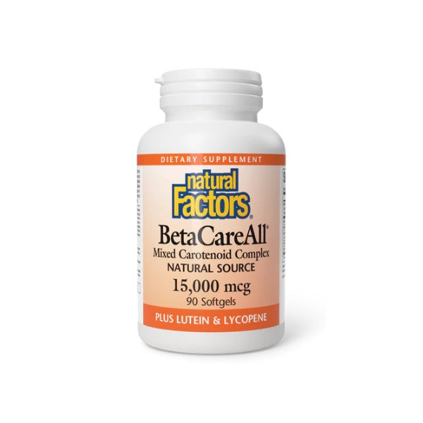 OFERTA 25% Betacaroteno Natural BetaCareAll® 15,000 mcg (90 softgels), Natural Factors