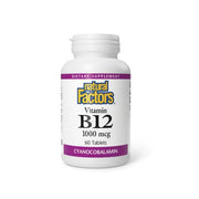 B12 Cianocobalamina 1,000 mcg 60 tab, Natural Factors