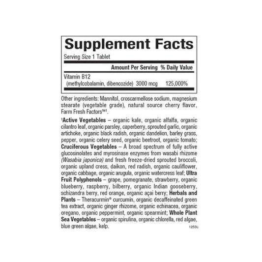 BioCoenzymated® Metilcobalamina & Dibencozida 3,000 mcg Masticable 30 tab, Natural Factors