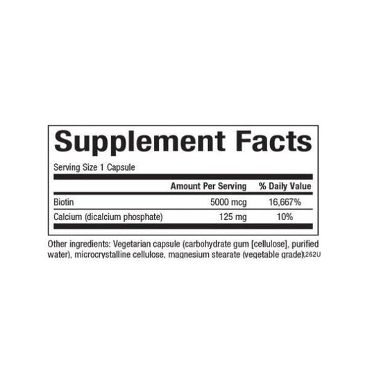 Biotina 5,000 mcg 60 vcap, Natural Factors