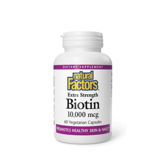 Biotina Extra Fuerza 10,000 mcg 60 vcap, Natural Factors