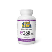 Vitamina E 268 mg (400 IU) (d-alpha tocopherol) w/ 10 mg mezcla de tocoperoles 90 sg, Natural Factors