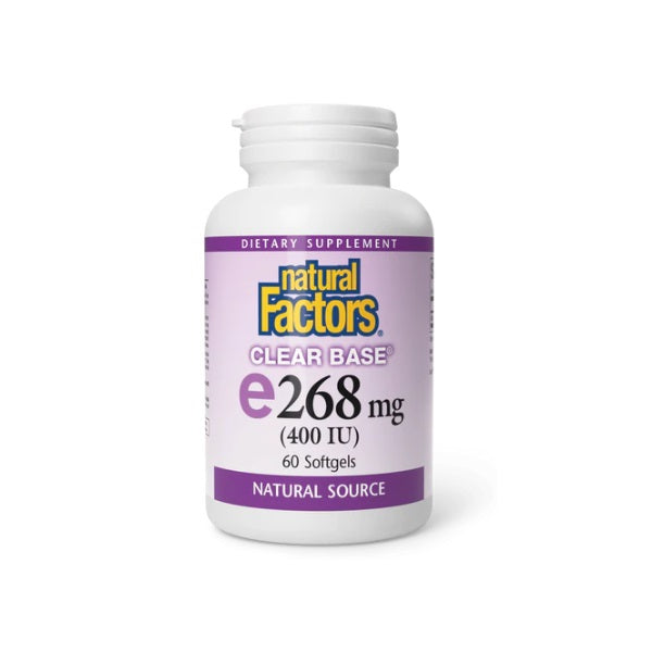 Vitamina E 268 mg (400 IU)  Clear Base® "E" en su Forma Pura60 sg, Natural Factors