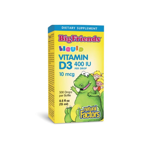 BigFriends® Vitamina D3 Gotas 10 mcg (400 IU) 0.5 fl oz, Natural Factors