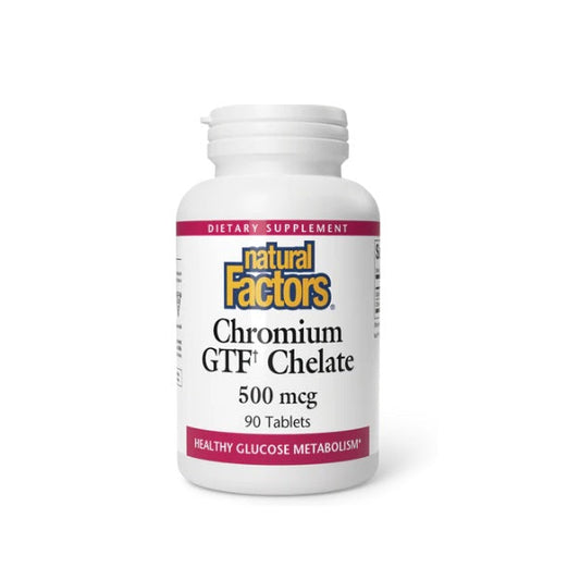 Quelato de Cromo GTF 500 mcg 90 tab, Natural Factors