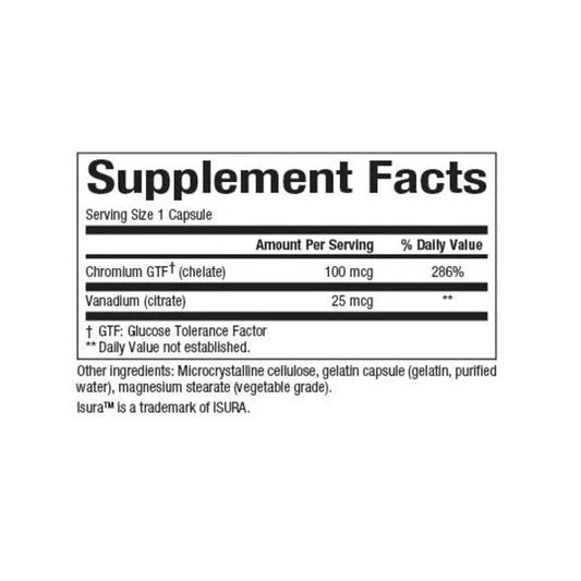 Cromo & Vanadio 100 mcg & 25 mcg 90 cap, Natural Factors