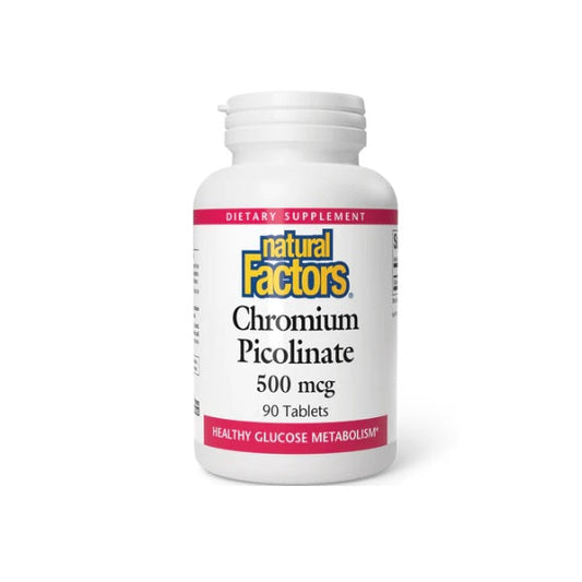 Picolinato de cromo 500 mcg 90 tab, Natural Factors
