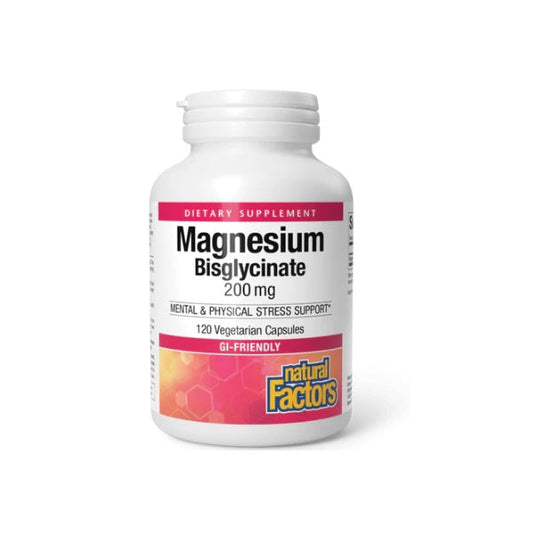 Bisglicinato de Magnesio 200 mg 120 vcap, Natural Factors