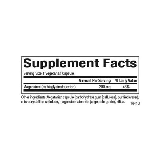 Bisglicinato de Magnesio 200 mg 120 vcap, Natural Factors