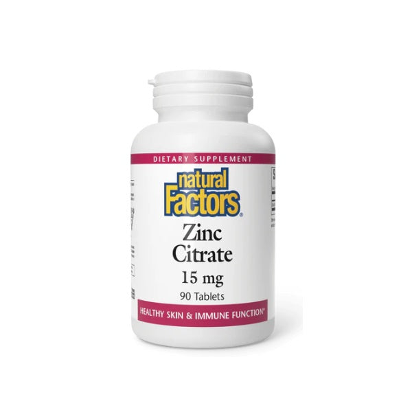 Citrate de Zinc 15 mg 90 tab, Natural Factors