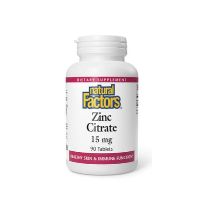 Citrate de Zinc 15 mg 90 tab, Natural Factors