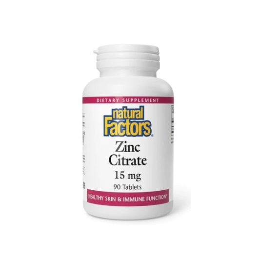 Citrate de Zinc 15 mg 90 tab, Natural Factors