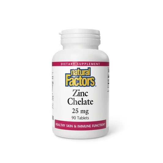 Chelate de Zinc 25 mg 90 tab, Natural Factors