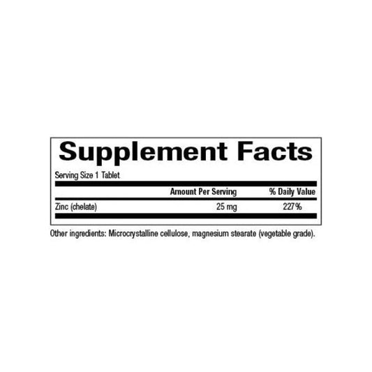 Chelate de Zinc 25 mg 90 tab, Natural Factors