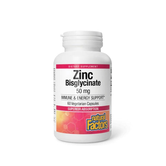 Bisglicinato de Zinc 50 mg 60 vcap, Natural Factors