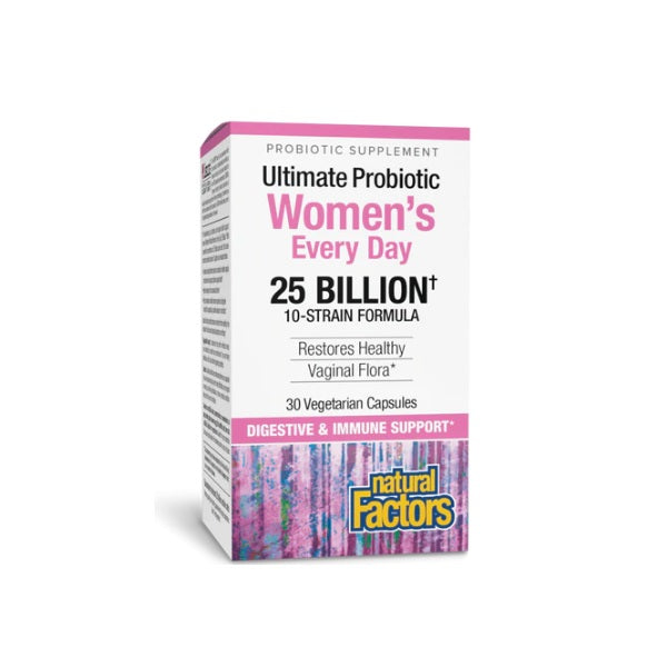 Ultimate Probioticos para Mujeres de Uso Diario 25 Billones 30 vcap, Natural Factors