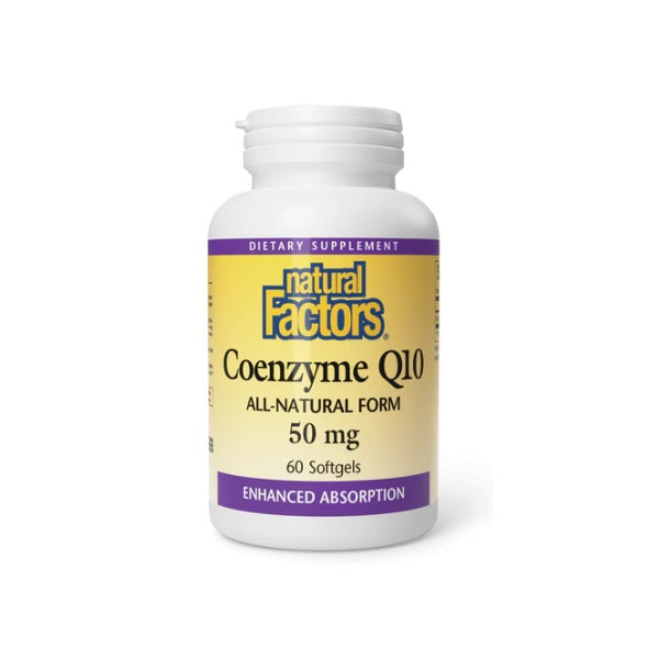Coenzima Q10 50 mg En una Base de Aceite de Salvado de Arroz 60 sg, Natural Factors