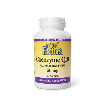 Coenzima Q10 50 mg En una Base de Aceite de Salvado de Arroz 60 sg, Natural Factors