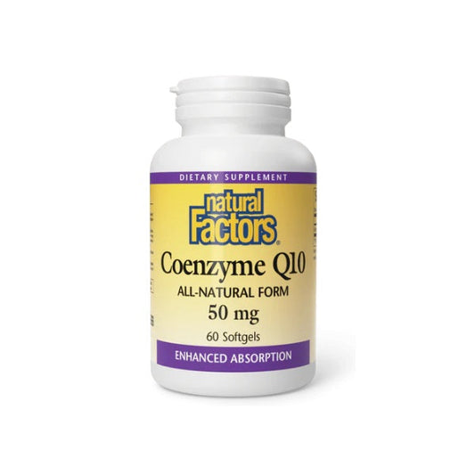 Coenzima Q10 50 mg En una Base de Aceite de Salvado de Arroz 60 sg, Natural Factors