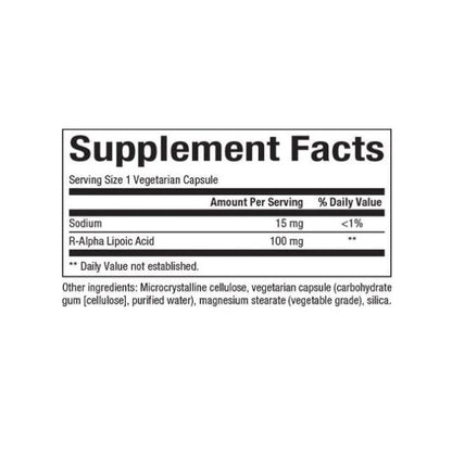 Ácido R-Lipoico 100 mg 60 vcap, Natural Factors