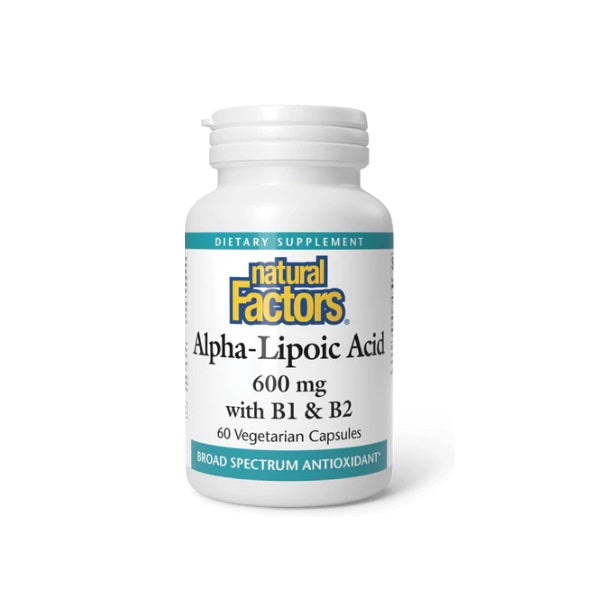 Ácido Alfa-Lipoico 600 mg con B1 & B2 60 vcap, Natural Factors