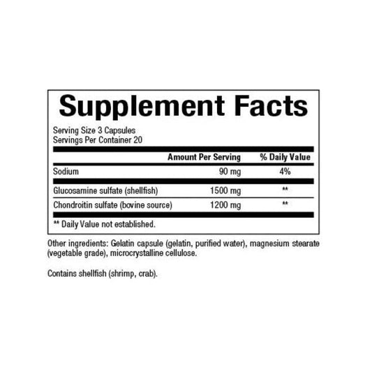 Glucosamina & Condroitina 500 mg & 400 mg 60 cap, Natural Factors