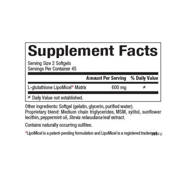 Matriz de Lipomicel de Glutatión 300 mg 90 sg, Natural Factors