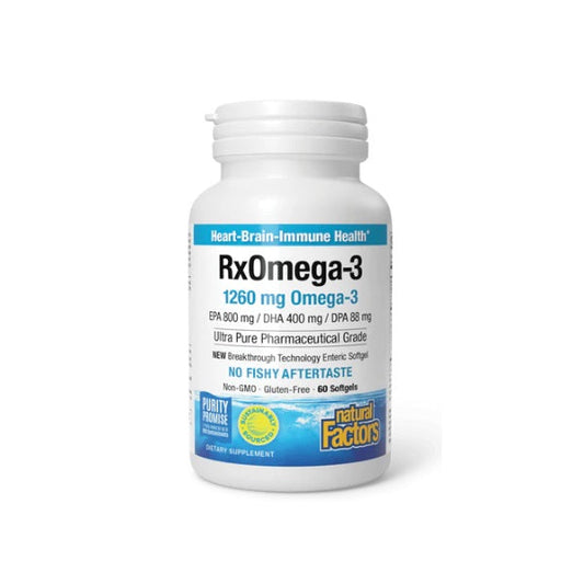 RxOmega-3 1,260 mg EPA/DHA/DPA Enteripure® 60 sg, Natural Factors
