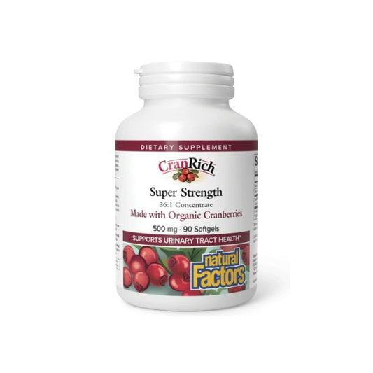 CranRich® Super Resistencia 500 mg Arándanos Orgánicos 90 sg, Natural Factors