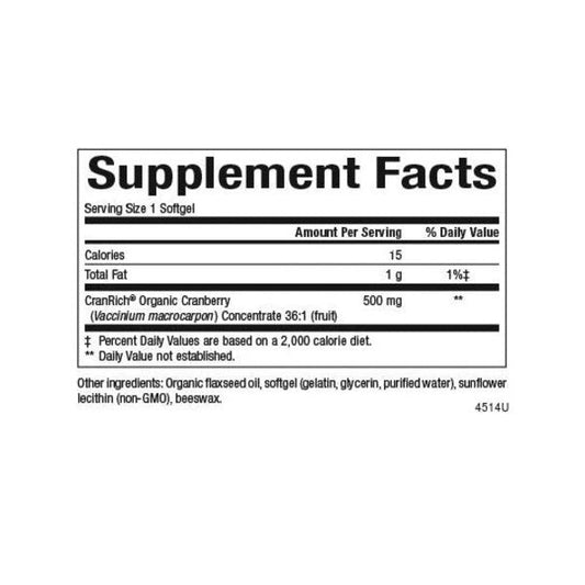 CranRich® Super Resistencia 500 mg Arándanos Orgánicos 90 sg, Natural Factors