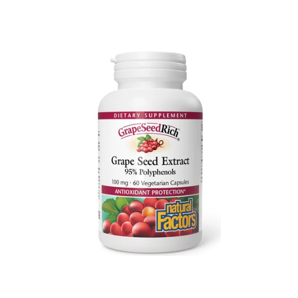 GrapeSeedRich® 100 mg 95% Polifenoles 60 vcap, Natural Factors