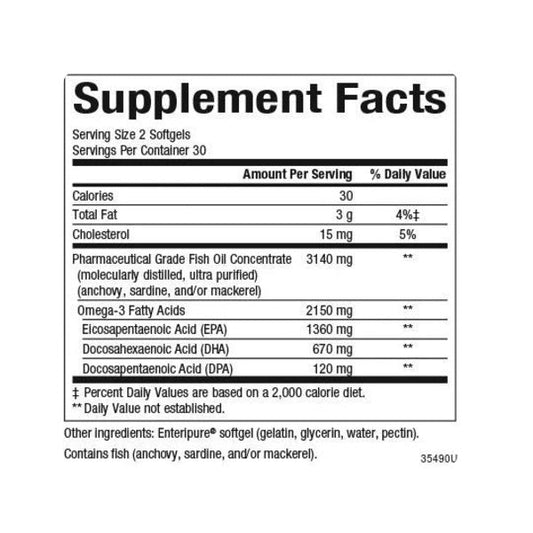 RxOmega-3 Ultra Resistencia 2,150 mg EPA/DHA/DPA Enteripure® 60 sg, Natural Factors