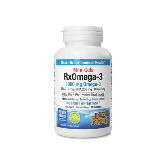 RxOmega-3 Mini-Gels 1,060 mg EPA/DHA/DPA Enteripure® 60 sg, Natural Factors