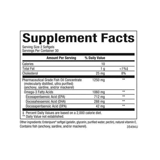 RxOmega-3 Mini-Gels 1,060 mg EPA/DHA/DPA Enteripure® 60 sg, Natural Factors