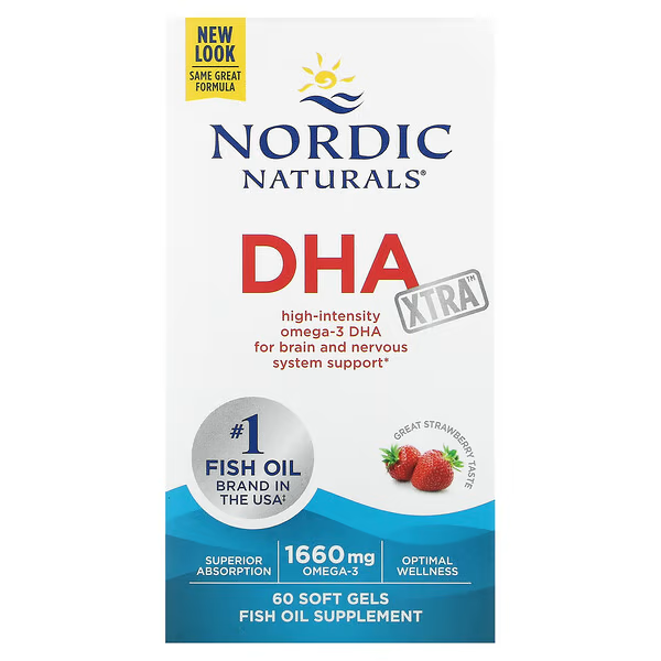 DHA sabor fresa (90 caps suaves) / DHA Strawberry (90sgels) NORDIC NATURL'S