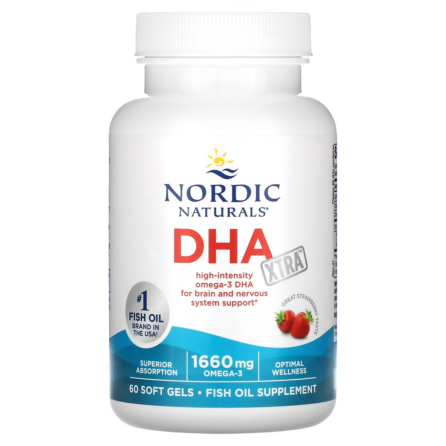 DHA sabor fresa (90 caps suaves) / DHA Strawberry (90sgels) NORDIC NATURL'S