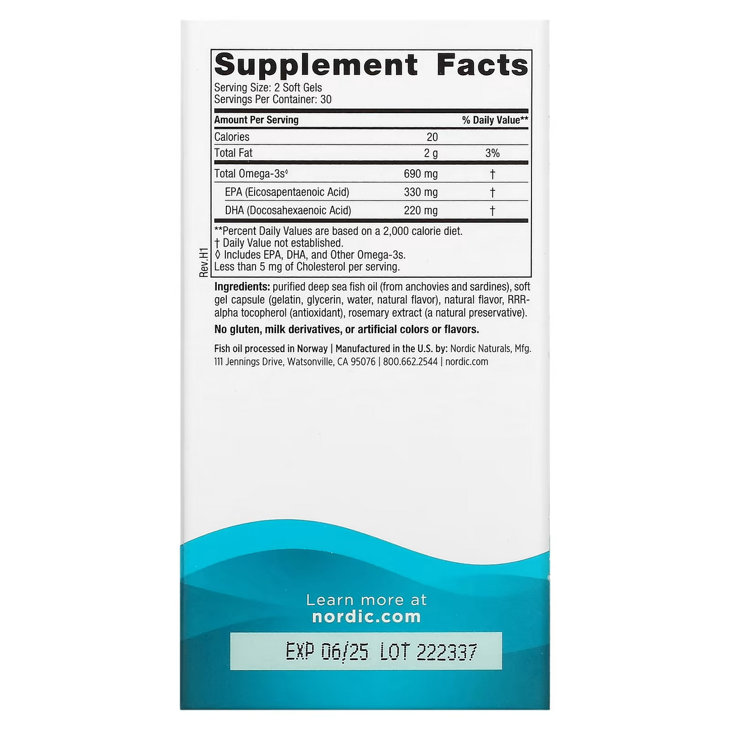 Omega 3 (60 softgels) NORDIC NATURAL'S