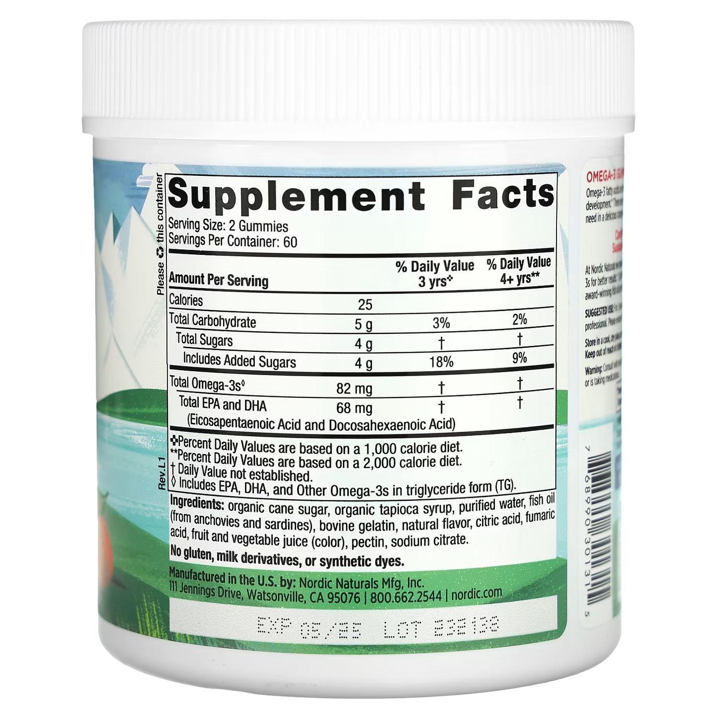 Omega-3 para Niños, 82 mg, Sabor Mandarina (120 Gomitas), Nordic Naturals