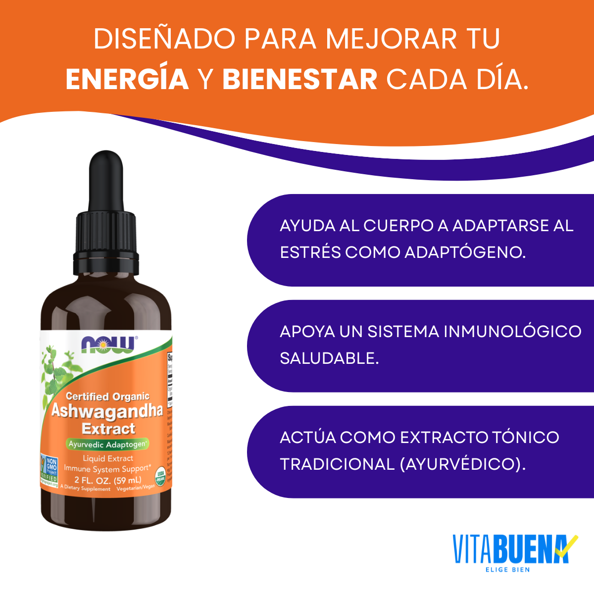 Ashwagandha Organico Extracto Liquido (2 fl.oz.) /Ashwagandha Extract Liquid, Organic