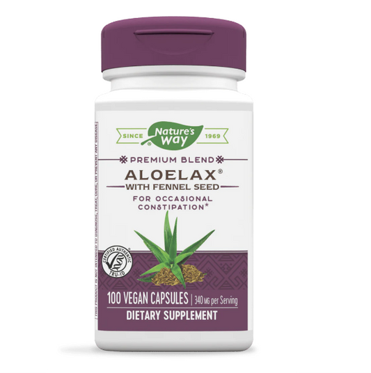 Aloelax con Semillas de Hinojo - Mezcla Premium - 340mg - 100 Cápsulas Veganas
