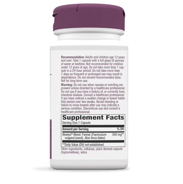 Aloelax con Semillas de Hinojo - Mezcla Premium - 340mg - 100 Cápsulas Veganas