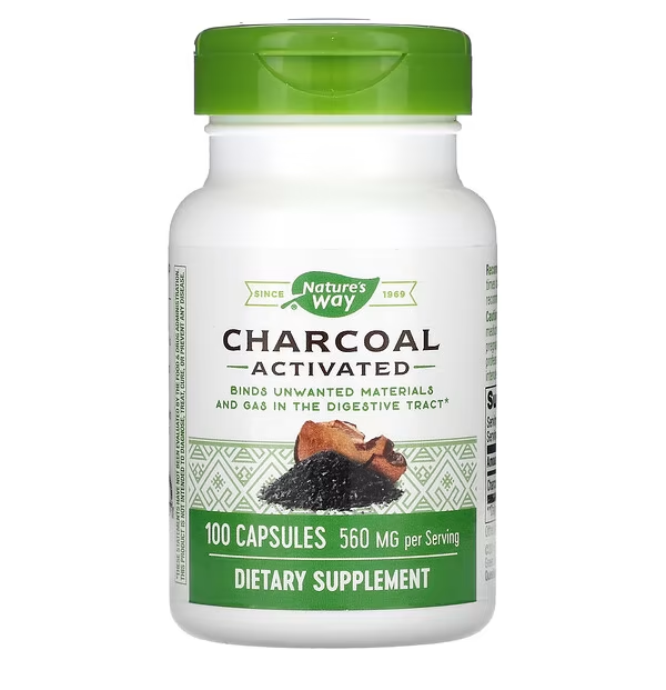 Carbón Vegetal Activado, 560 mg (100 caps), Nature's Way