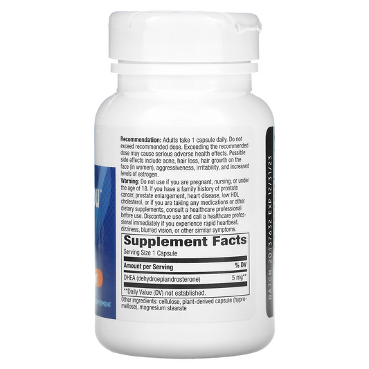 Youthful You - DHEA - 5mg - 60 Cápsulas Vegetales
