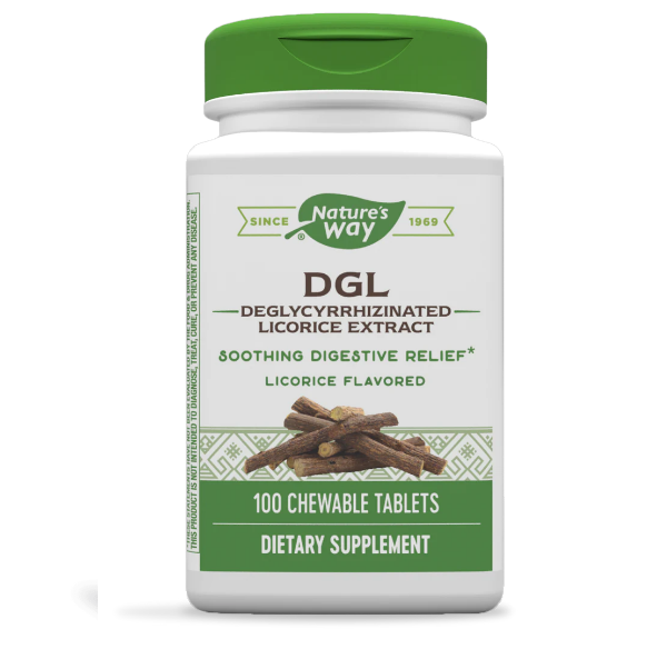 DGL - Extracto de Regaliz Desglicirricinado - 100 Tabletas Masticables